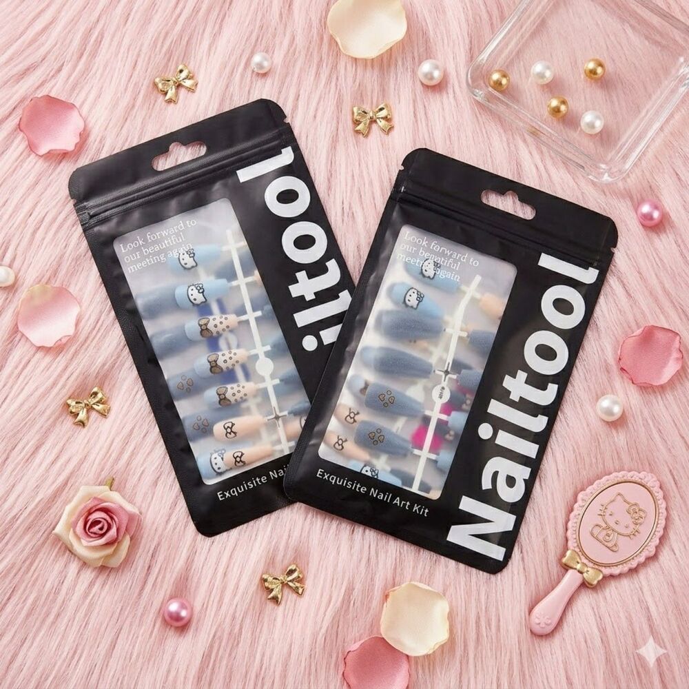NWT Hello Kitty Sanrio Press On Nails Bundle - 2 Kits Kawaii Y2K 3D Nail Art